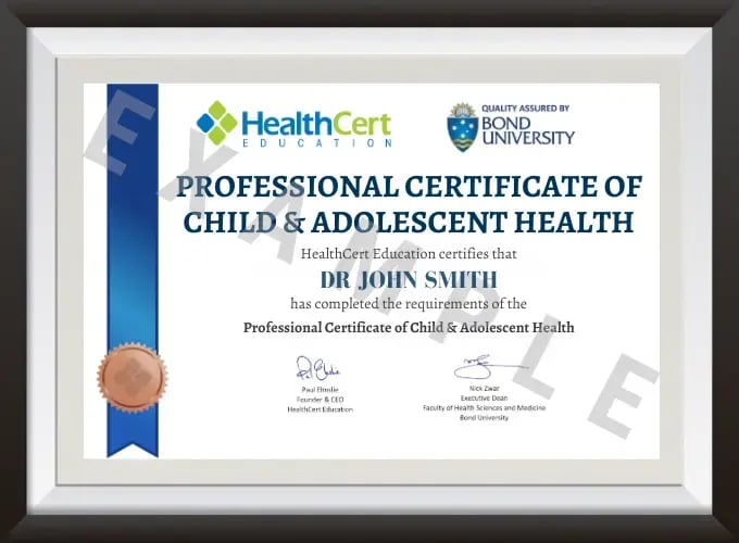 Child & Adolescent Health certificate